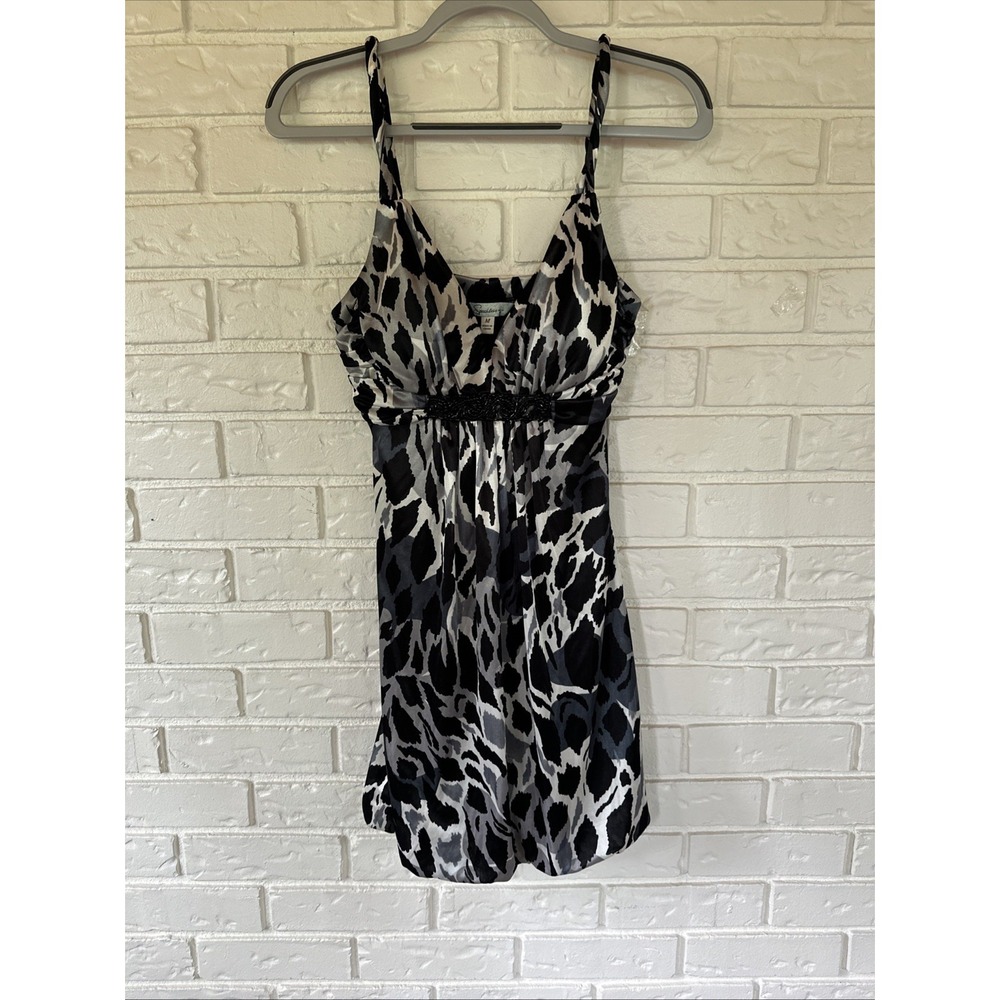Speechless Y2K Women's M Bubble Hem Black White Animal Print Short Dress